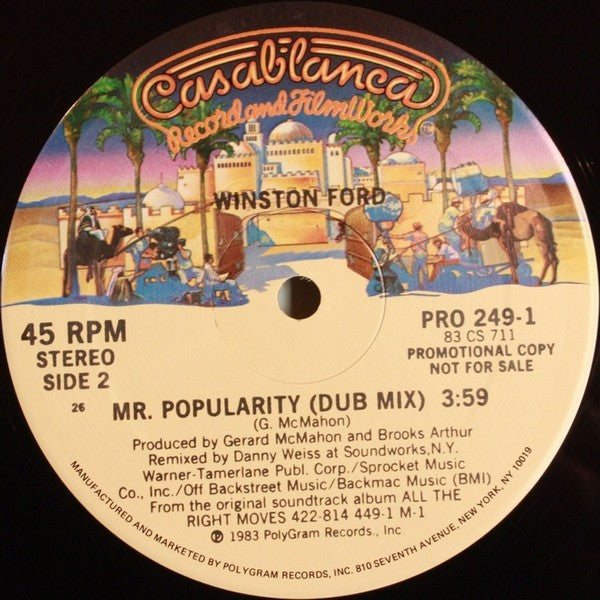 Winston Ford : Mr. Popularity (12", Promo)