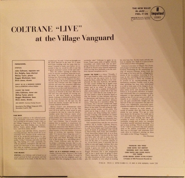 Coltrane* : "Live" At The Village Vanguard (LP, Album, RE, Gat)