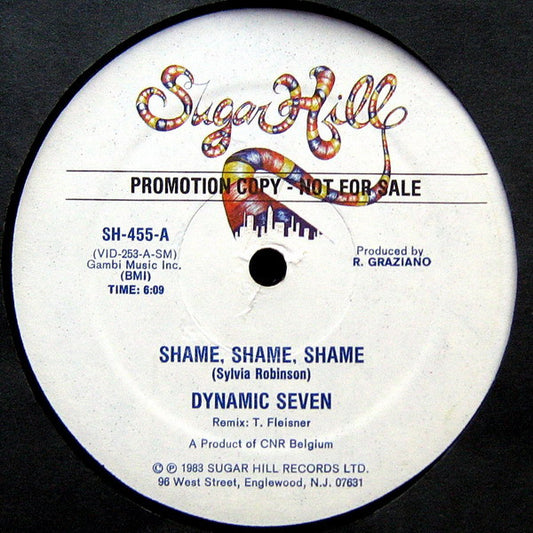 Dynamic Seven : Shame, Shame, Shame (12", Promo)