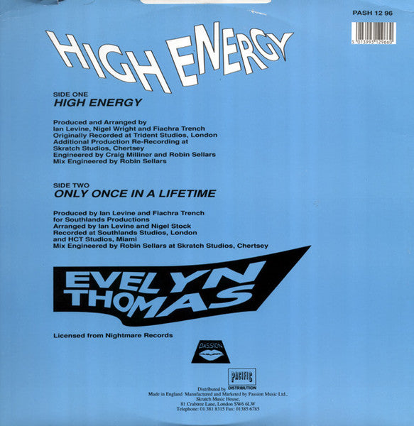 Evelyn Thomas : High Energy '90 Remix (12")