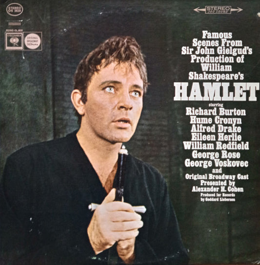 Richard Burton (2), "Hamlet" Original Broadway Cast : Famous Scenes From Sir John Gielgud's Production Of William Shakespeare's Hamlet (LP, Album, RP)