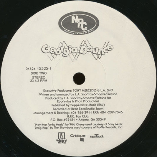 N.P.C. Featuring L.A. Sno - Georgia Bounce vinyl record, 12" (Mint (M)) | Lulo Records