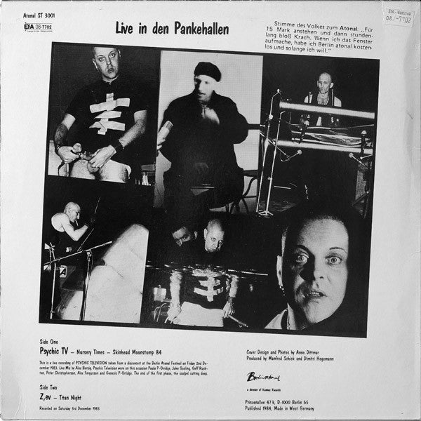 Psychic TV / Z'EV : Berlin Atonal Vol. 1 (LP)