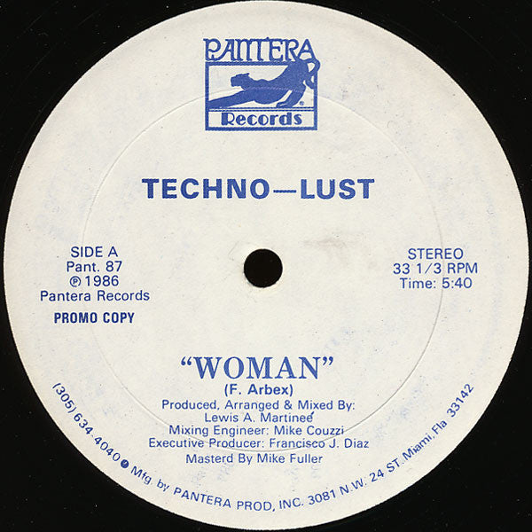 Techno Lust : Woman (12", Promo)