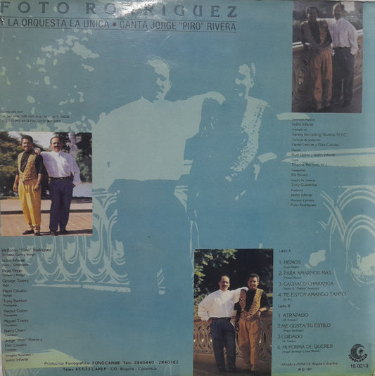 Foto Rodriguez Y La Orquesta La Unica (3) , Canta Jorge "Piro" Rivera : Foto Rodríguez Y La Orquesta La Unica, Canta Jorge "Piro" Rivera‎ (LP, Album)