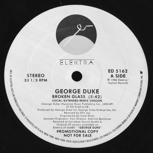 George Duke : Broken Glass (12", Promo, AR )