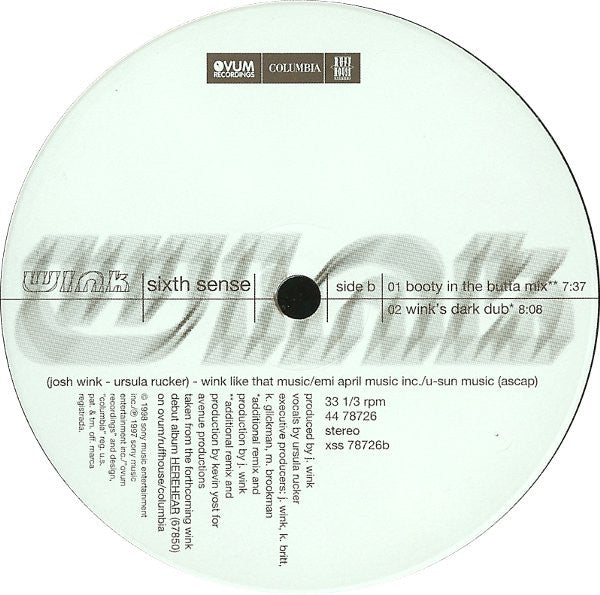 Josh Wink : Sixth Sense (12")