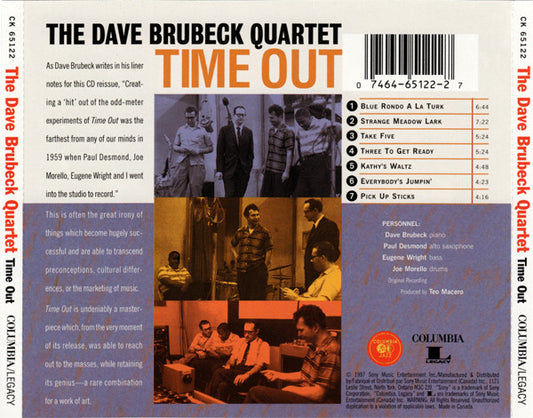 The Dave Brubeck Quartet - Time Out vinyl record, CD (Mint (M)) | Lulo Records