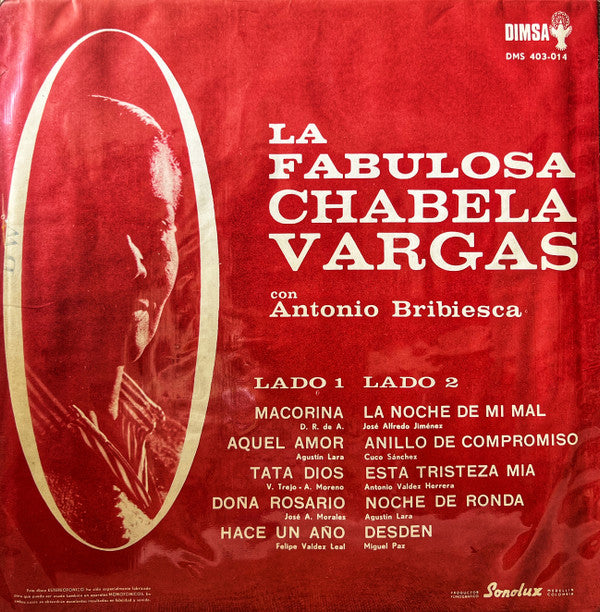 Chabela Vargas* Con Antonio Bribiesca : La Fabulosa (LP, Comp, Mono)