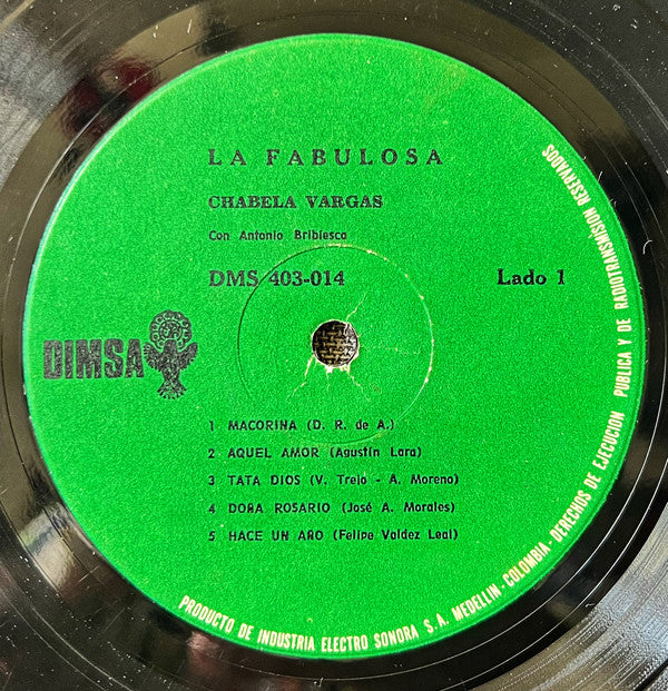Chabela Vargas* Con Antonio Bribiesca : La Fabulosa (LP, Comp, Mono)