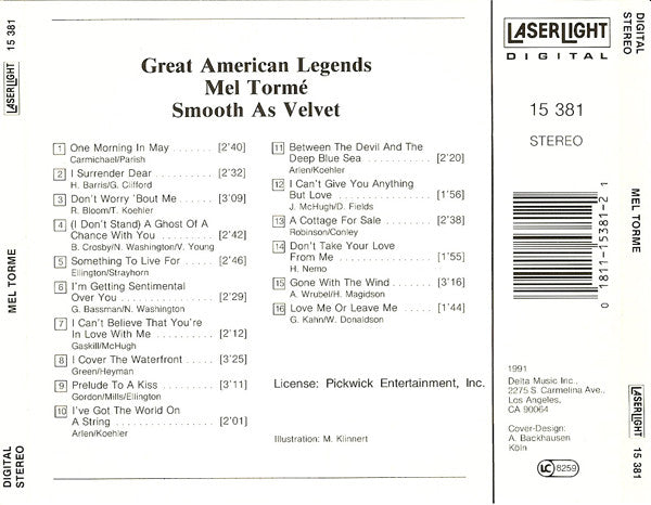 Mel Tormé : Smooth As Velvet (CD, Comp)