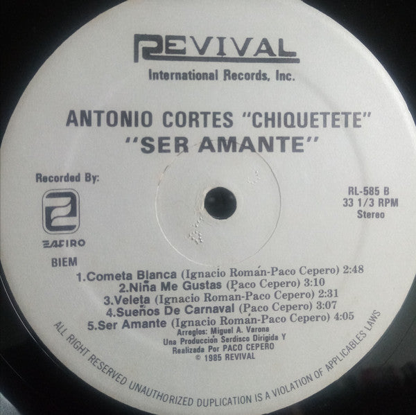 Chiquetete : Ser Amante (LP, Album)