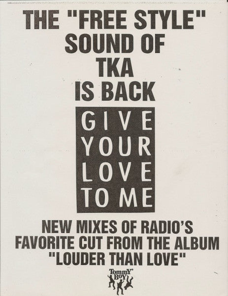 TKA : Give Your Love To Me (12", Promo)