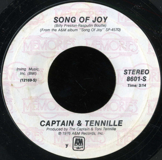 Captain And Tennille : Song Of Joy (7", Single, RE)
