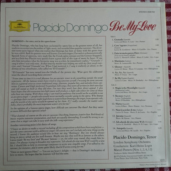 Placido Domingo : Be My Love (LP, Wes)