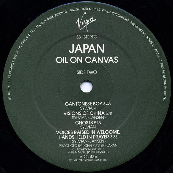 Japan : Oil On Canvas (2xLP, Album, Gat)