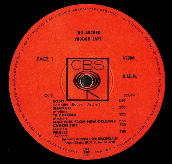 Jho Archer : Voodou Jazz (Festival Du Théatre Des Nations) (LP, Album)