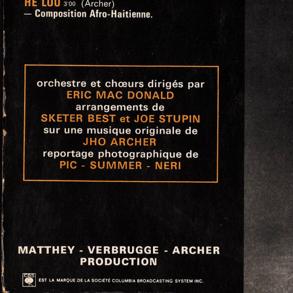 Jho Archer : Voodou Jazz (Festival Du Théatre Des Nations) (LP, Album)