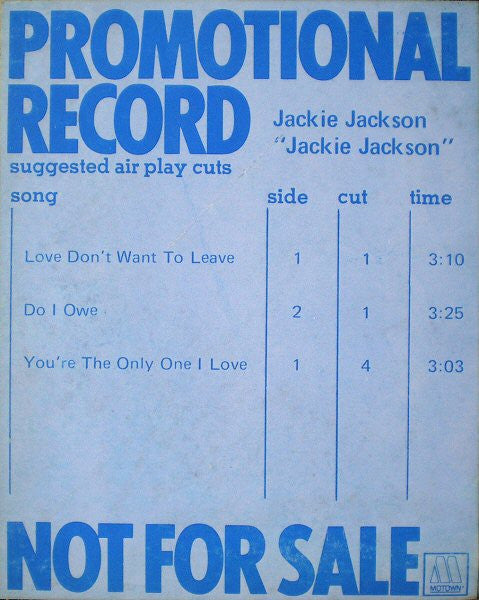 Jackie Jackson : Jackie Jackson (LP, Album, Promo)