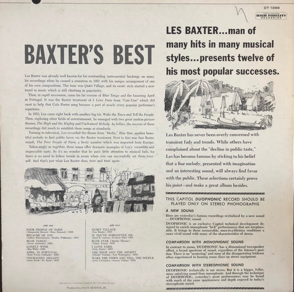 Les Baxter : Baxter's Best (LP, Comp, Duo)