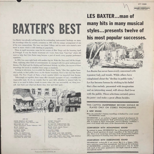 Les Baxter - Baxter's Best vinyl record, LP (Near Mint (NM or M-)) | Lulo Records