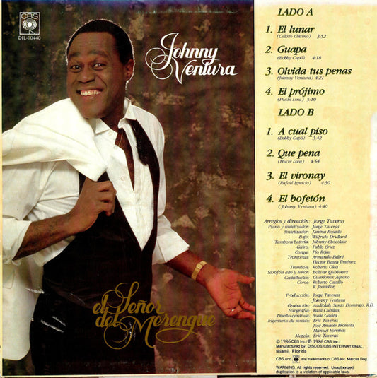 Johnny Ventura - El Señor Del Merengue vinyl record, LP (Near Mint (NM or M-)) | Lulo Records