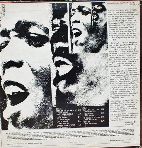 Lou Rawls : Come On In, Mister Blues (LP, Comp)