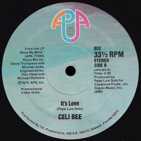 Celi Bee : Blow My Mind / It's Love (12", Promo, Blu)