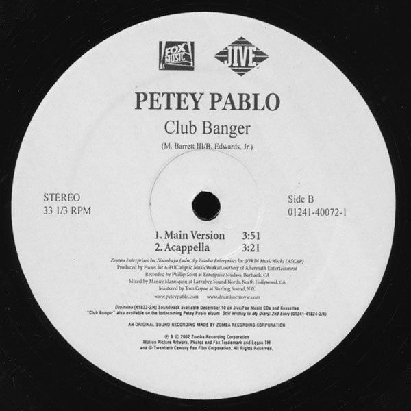 Petey Pablo : Club Banger (12", Promo)