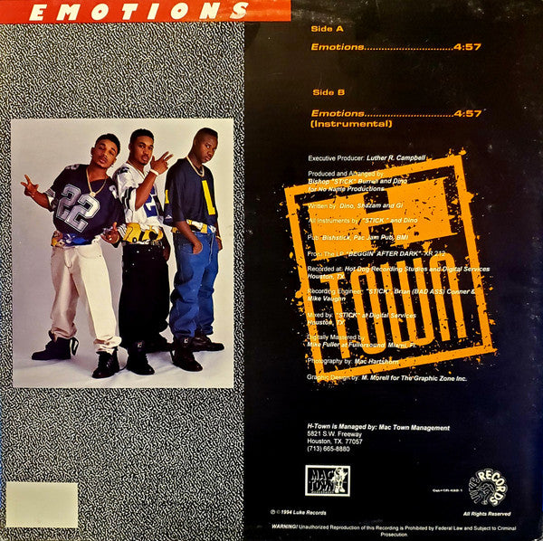 H-Town : Emotions (12", Promo)