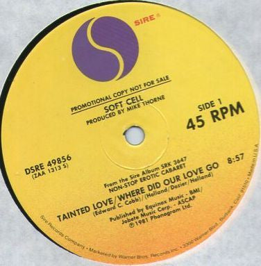 Soft Cell : Tainted Love / Where Did Our Love Go (12", Promo)