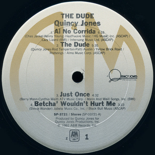 Quincy Jones : The Dude (LP, Album, Z -)
