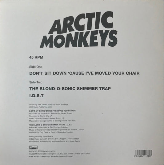 Arctic Monkeys : Don't Sit Down 'Cause I've Moved Your Chair (10", Single)
