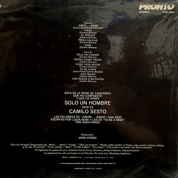 Camilo Sesto : Amor .....Amar (LP, Album, Gat)