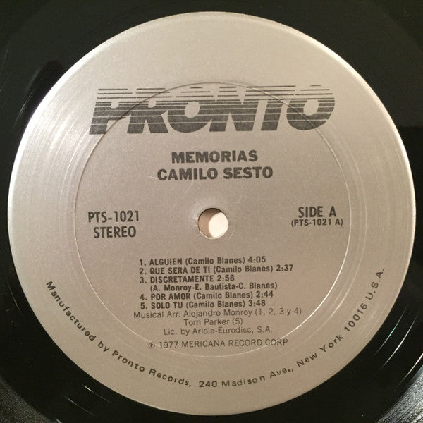 Camilo Sesto : Memorias (LP, Album, Gat)