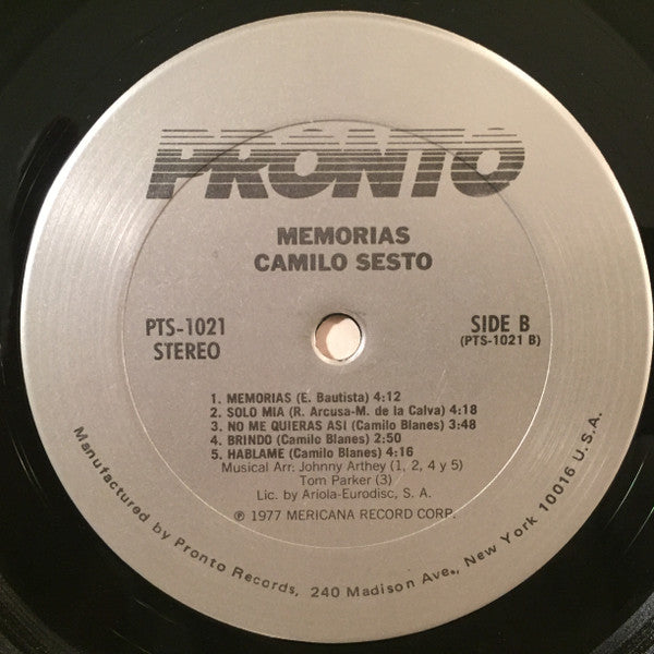 Camilo Sesto : Memorias (LP, Album, Gat)