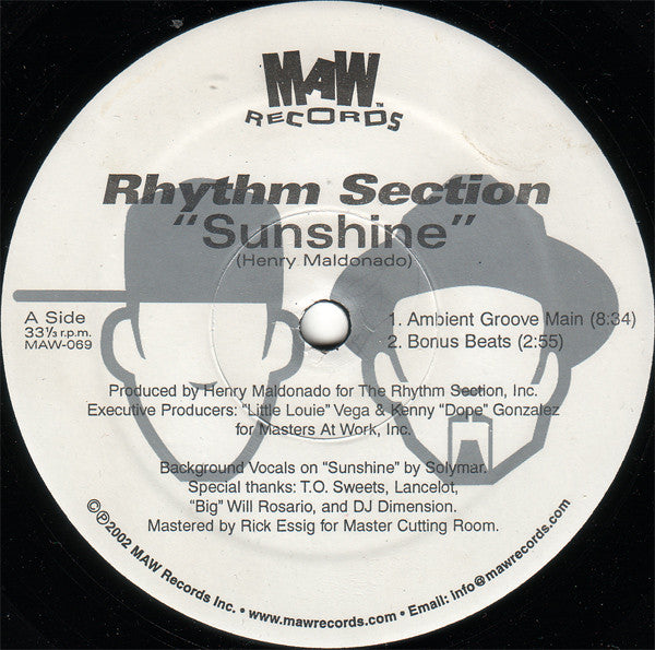 Rhythm Section : Sunshine / Praise (12")