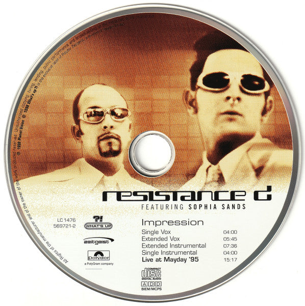 Resistance D Featuring Sophia Sands : Impression (CD, Maxi)