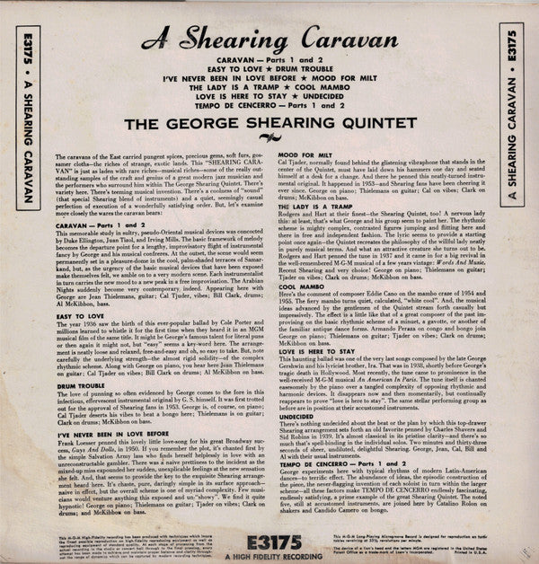 The George Shearing Quintet : A Shearing Caravan (LP, Album)