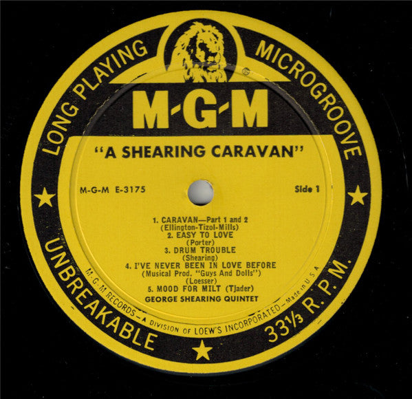 The George Shearing Quintet : A Shearing Caravan (LP, Album)