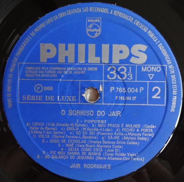 Jair Rodrigues : O Sorriso Do Jair (LP, Album, Mono)