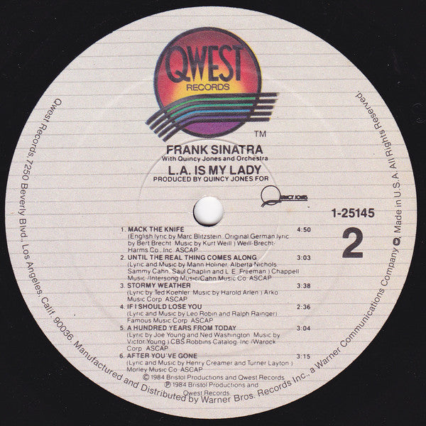 Frank Sinatra With Quincy Jones And His Orchestra : L.A. Is My Lady (LP, Album, Spe)