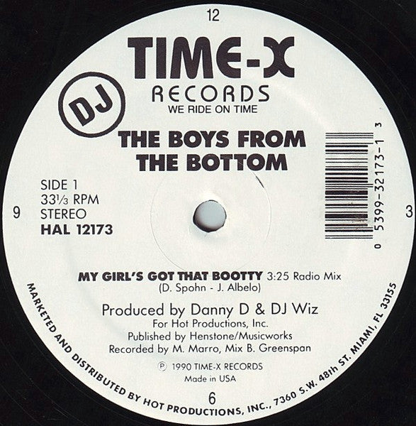 The Boys From The Bottom : My Girl's Got That Bootty (12", Promo)