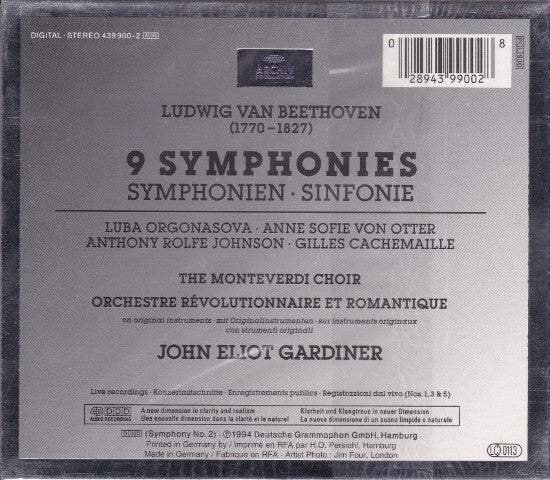 Ludwig van Beethoven - Orchestre Révolutionnaire Et Romantique, John Eliot Gardiner : 9 Symphonies (5xCD + Box, Comp)