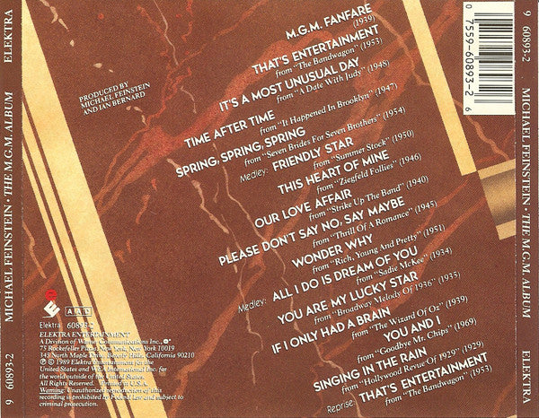 Michael Feinstein : The MGM Album (CD, Album)