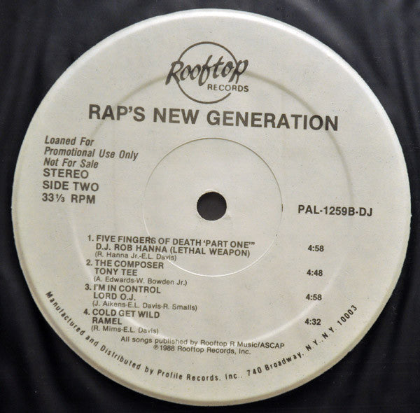 Various : Rap's New Generation (LP, Comp, Promo)