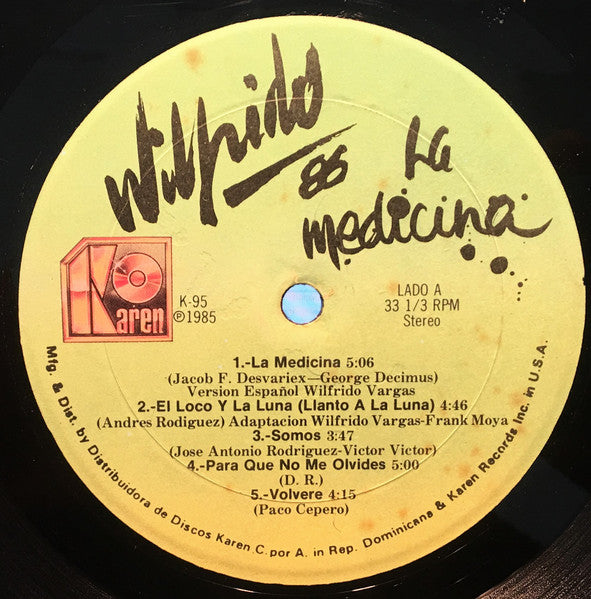 Wilfrido Vargas : La Medicina "Wilfrido 86" (LP, Album)