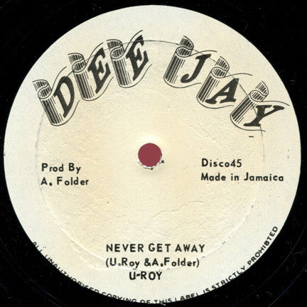 Delroy Wilson / U-Roy - To Be A Lover / Never Get Away vinyl record, 12" (Very Good (VG)) | Lulo Records