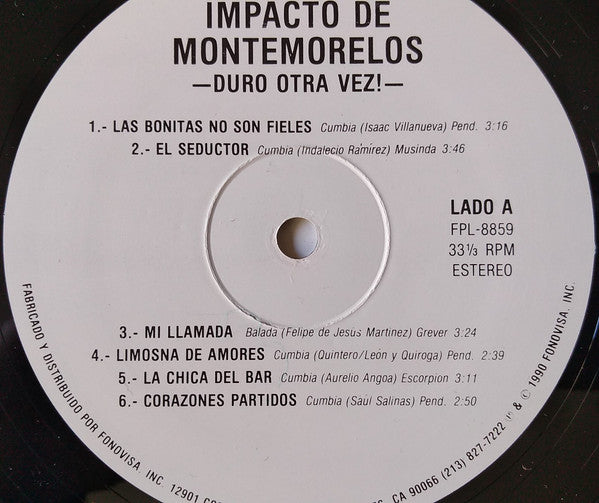 Grupo Impacto De Montemorelos : ¡ Duro Otra Vez ! (LP, Album, Promo)