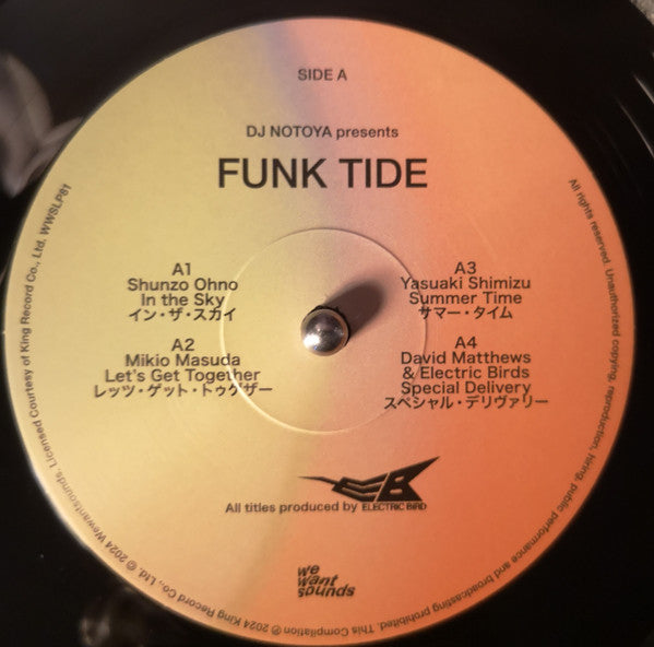 DJ Notoya : Funk Tide (Tokyo Jazz-Funk From Electric Bird 1978-87) (LP, Comp, RM)